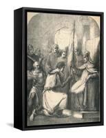 Hugh De Vermandois Receiving a Consecrated Banner from Pope Urban, 1869-null-Framed Stretched Canvas