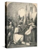 Hugh De Vermandois Receiving a Consecrated Banner from Pope Urban, 1869-null-Stretched Canvas