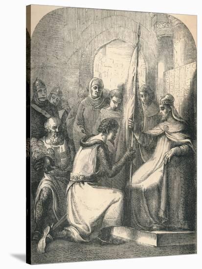 Hugh De Vermandois Receiving a Consecrated Banner from Pope Urban, 1869-null-Stretched Canvas