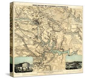Hughes Military Map of Richmond and Petersburgh, Virginia, c.1864-W^c^ Major Hughes-Stretched Canvas
