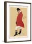 Hughie a Huntsman in Traditional Attire Smokes a Large Cigar-null-Framed Art Print