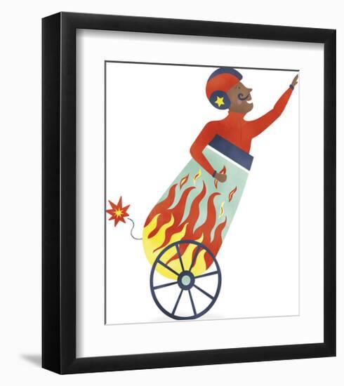 Hugo the Human Cannonball-Clara Wells-Framed Giclee Print