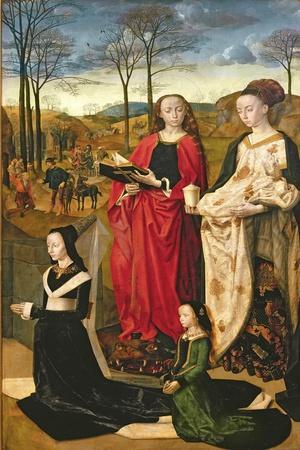 Portinari Altarpiece, St. Mary Magdalen and St. Margaret, Maria Baroncelli and Daughter, c.1479