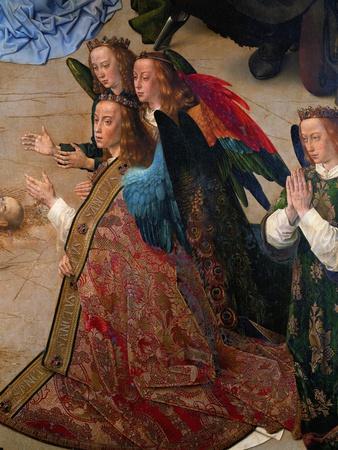 Praying angels. Detail of the central panel of the Portinari Altar, 1476