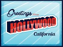Vector Vintage Touristic Greeting Card Hollywood California-hugolacasse-Art Print