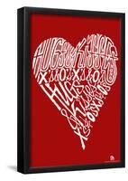 Hugs and Kisses Heart Text Poster-null-Framed Poster