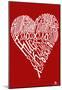 Hugs and Kisses Heart Text Poster-null-Mounted Poster