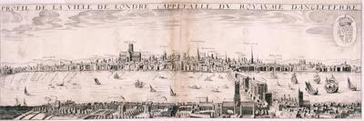 View of London from the South, 1643-Hugue Picart-Stretched Canvas