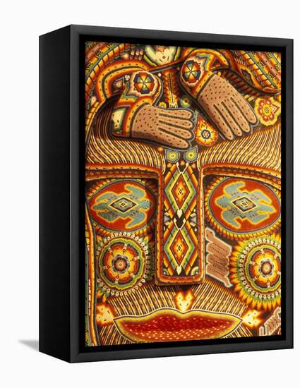 Huichol Indian Crafts Beadwork, Cabo San Lucas, Baja California Sur, Mexico-Walter Bibikow-Framed Stretched Canvas