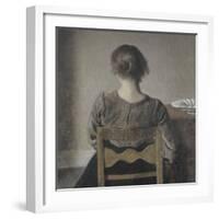 "Huile" (repos)-Vilhelm Hammershoi-Framed Giclee Print