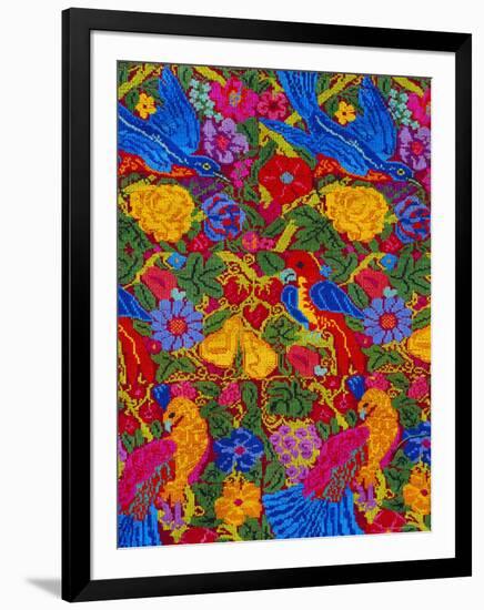 Huipil Cloth Pattern, Guatemala, Central America-Upperhall Ltd-Framed Photographic Print