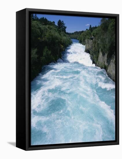 Hukanui, the Huka Falls on the Waikato River, North Island of New Zealand, Pacific-Jeremy Bright-Framed Stretched Canvas