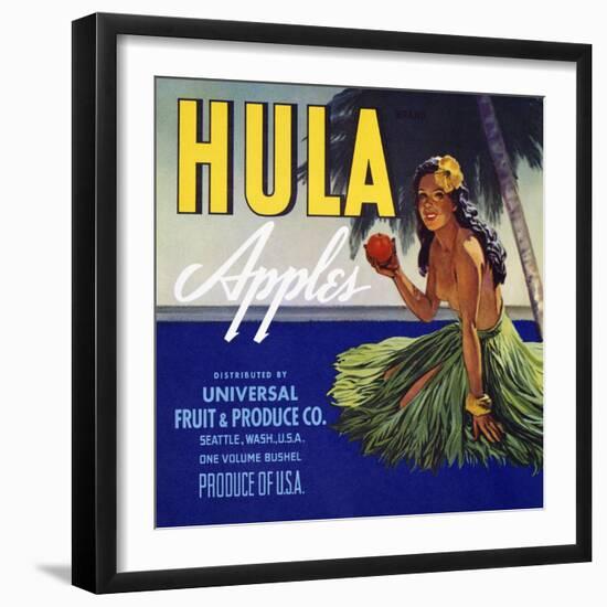 Hula Apples Fruit Crate Label-null-Framed Giclee Print