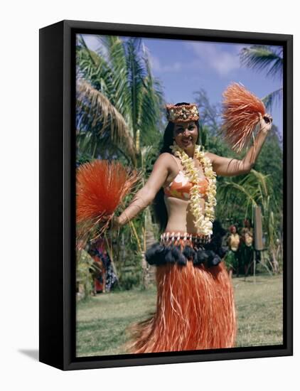 Hula Dance in Kapiolani Park, Waikiki, Hawaii, Hawaiian Islands, USA-Ursula Gahwiler-Framed Stretched Canvas