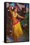 Hula Dancer, Hawaii-null-Framed Stretched Canvas