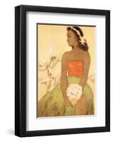 Hula Dancer, Royal Hawaiian Hotel Menu Cover c.1950s-John Kelly-Framed Art Print