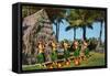 Hula Dancers, Grass Hut, Hawaii-null-Framed Stretched Canvas