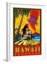 Hula Girl and Ukulele - Hawaii Volcanoes National Park-Lantern Press-Framed Art Print