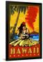 Hula Girl and Ukulele - Hawaii-Lantern Press-Framed Art Print