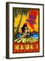 Hula Girl and Ukulele - Kauai, Hawaii-Lantern Press-Framed Art Print