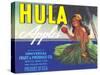 Hula Girl Label-null-Stretched Canvas