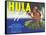 Hula Girl Label-null-Framed Stretched Canvas