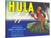 Hula Girl Label-null-Stretched Canvas