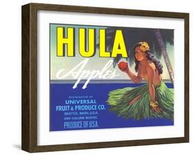 Hula Girl Label-null-Framed Art Print