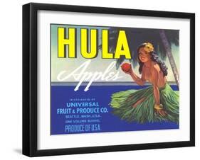 Hula Girl Label-null-Framed Art Print