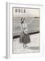 Hula Girl with Lei on Beach-null-Framed Art Print