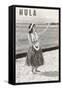 Hula Girl with Lei on Beach-null-Framed Stretched Canvas