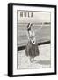 Hula Girl with Lei on Beach-null-Framed Art Print