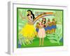 Hula Girls in Paradise Island, Hawaii-Noriko Sakura-Framed Art Print