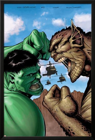 Hulk: Destruction No.2 Cover: Hulk and Abomination-Trevor Hairsine-Lamina Framed Poster