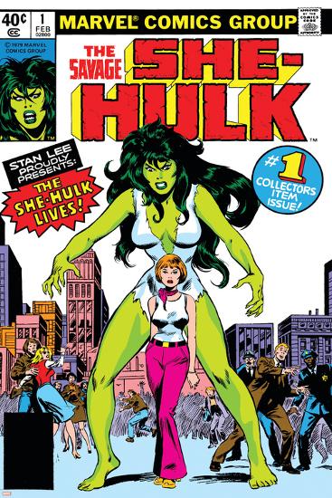 Hulk Family: Green Genes No.1 Cover: She-Hulk, Walters and Jennifer-John Buscema-Lamina Framed Poster