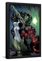 Hulk No.24: She-Hulk and Red She-Hulk Fighting-Ed McGuinness-Framed Poster