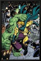 Hulk No.8 Cover: Hulk, Sentry and Ms. Marvel-Arthur Adams-Lamina Framed Poster
