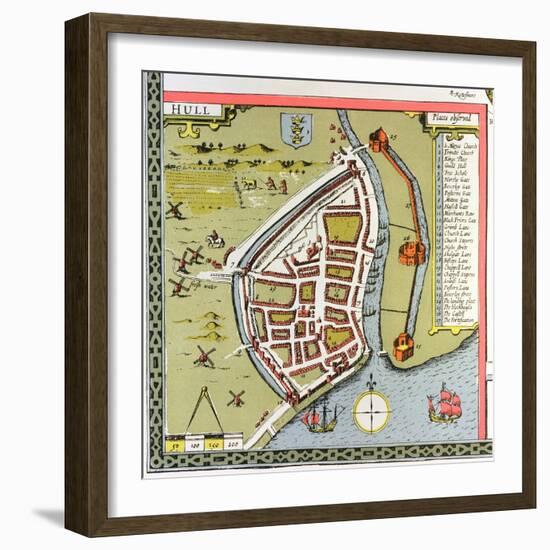 Hull, Detail from the Map of the North and East Ridings of Yorkshire-null-Framed Giclee Print