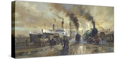 Hull Docks-Alan Fearnley-Stretched Canvas