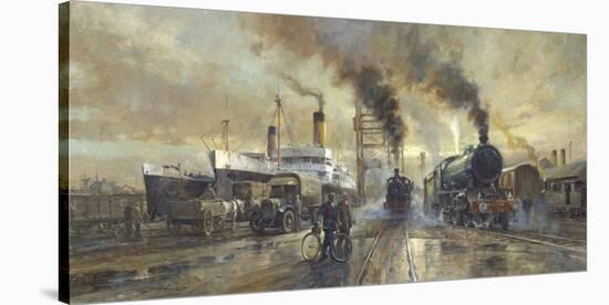 Hull Docks-Alan Fearnley-Stretched Canvas