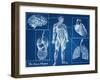 Human Blueprint-Digital Storm-Framed Art Print