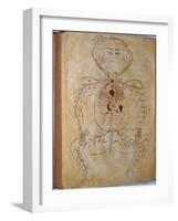 Human Circulation System from Mansur's Anatomy by 15th C. Persian Mansur Ibn Ilyas-null-Framed Art Print