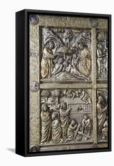 Human Creation and Construction of Ark, Altar of St James-Francesco Di Niccolo-Framed Stretched Canvas