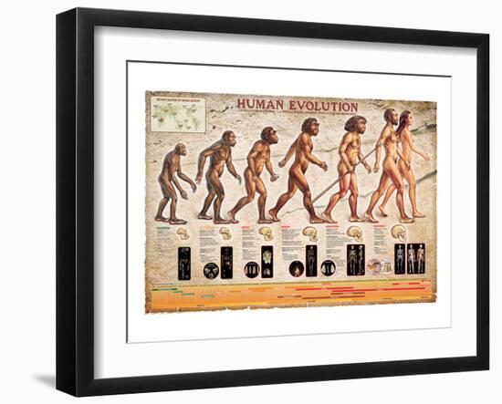 Human Evolution-null-Framed Premium Giclee Print