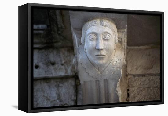 Human Face, Detail of Balcony Depicting Human Face, Historical Centre, Barletta, Apulia, Italy-null-Framed Stretched Canvas