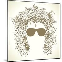 Human Face is Made up of Musical Notes. Concept of Music. Vector Illustration-VLADGRIN-Mounted Art Print