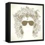 Human Face is Made up of Musical Notes. Concept of Music. Vector Illustration-VLADGRIN-Framed Stretched Canvas