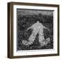 Human Figure Outline Imprinted On Grass-sirylok-Framed Art Print