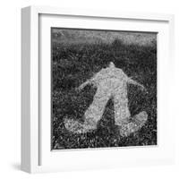 Human Figure Outline Imprinted On Grass-sirylok-Framed Art Print