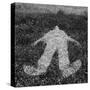 Human Figure Outline Imprinted On Grass-sirylok-Stretched Canvas